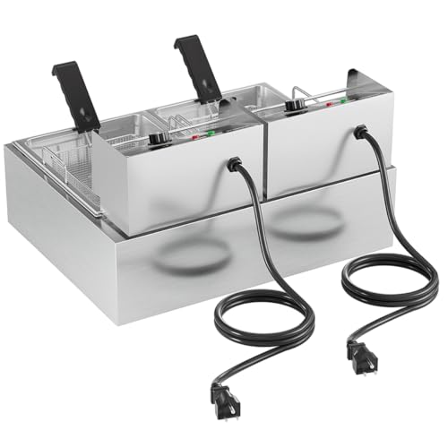 Commercial Deep Fryer with Basket 21QT/20L Stainless Steel Large Capacity
