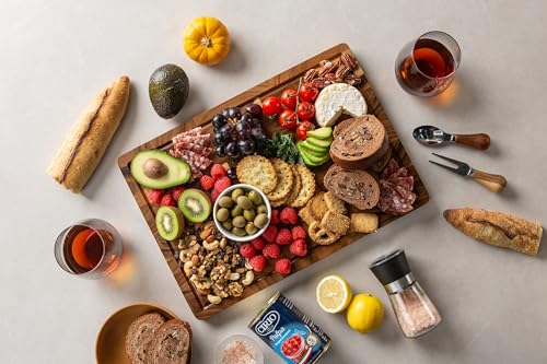 THETCHRY Walnut Cutting Boards for Kitchen, End Grain Wooden Chopping Board with Juice Groove, Charcuterie Butcher Block for Meal Prep & Serving with Gift Box, 16.5" x 11.6" x 0.8"