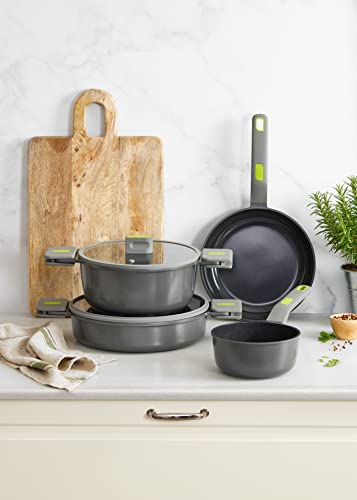 BRA COOKWARE Life Ceramic Nonstick Sauté Pan w/Glass Lid | 11 Inch 2.9 Quart Recycled Aluminum Deep Pan | Dual-Handle Braiser | Ceramic Non-Stick Coating | PFOA Free | All Cooktops & Oven Safe