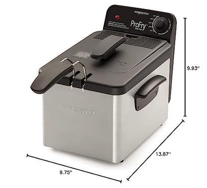 Presto 05461 Stainless Steel Pro Fry Immersion Element Deep Fryer, Silver