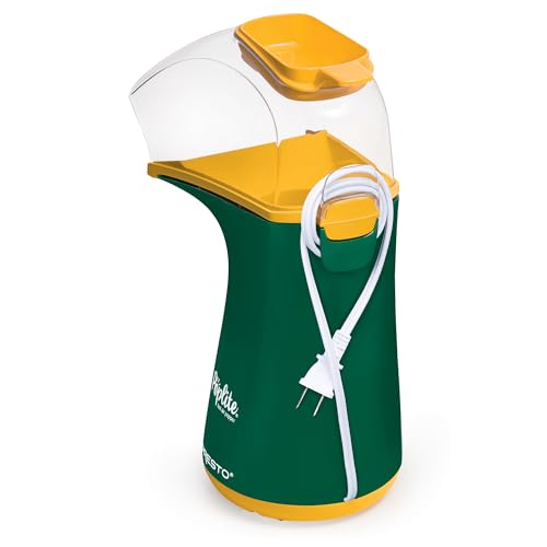 Presto 04870 Poplite Hot Air Popcorn Popper - Built-In Measuring Cup + Melts Butter, Easy to Clean, Built-In Cord Wrap, 18 Cups, Green/Gold