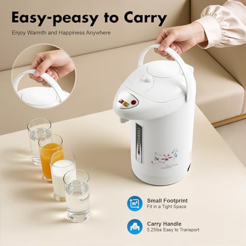 3L Electric Kettle, Hot Water Dispenser with 3 Water Dispensing Modes, 750W Fast Boil & Keep Warm, Stainless Steel Tabletop Countertop Pot for Home Kitchen Office