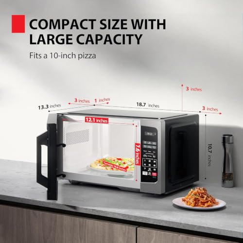 TOSHIBA Microwave Oven, 0.9 Cu.Ft, 900W, Stainless Steel