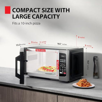TOSHIBA Microwave Oven, 0.9 Cu.Ft, 900W, Stainless Steel