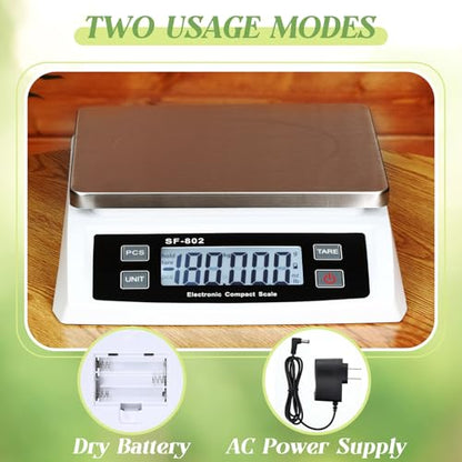 Copkim Large Digital Kitchen Scale 66LB 30kg Commercial Food Scale Stainless Bread Scale with LCD Display Commercial Weighing Devices for Baking Cooking(Silver)