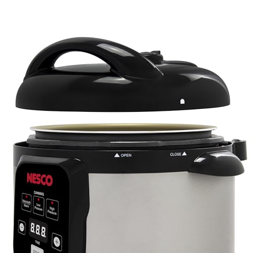 NESCO NPC‑9 Smart Electric Pressure Canner and Cooker for Home Food Preservation, 9.5‑Quart Stainless Steel with Digital Controls