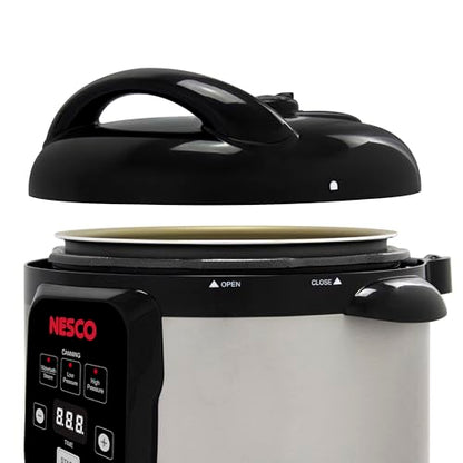 NESCO NPC‑9 Smart Electric Pressure Canner and Cooker for Home Food Preservation, 9.5‑Quart Stainless Steel with Digital Controls