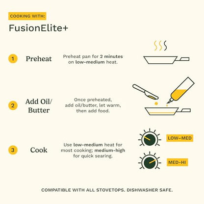 Cuisinart FusionElite+ Hybrid Tri-Ply Stainless Steel Skillet, 10″ Skillet Frying Pan with PURELYSEAR Ceramic Technology, Scratch Proof, Cool Grip Handles, Dishwasher Safe