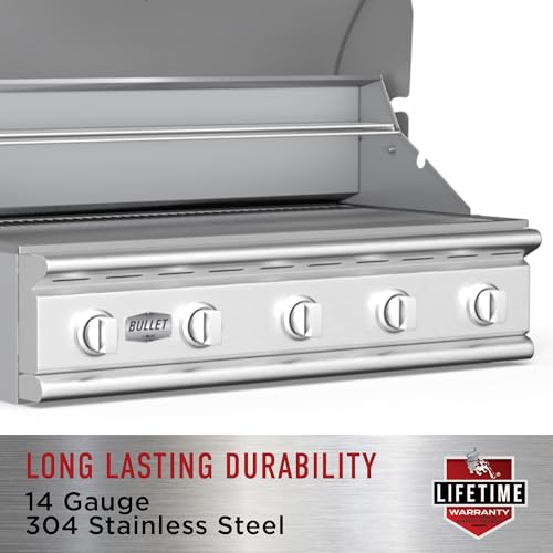 Bull Outdoor Products BBQ 47628 Angus 75,000 BTU Grill Head, LP, 304 Stainless Steel, 4 Burners, 810 sq. Inches, Twin Lights, Rotisserie Kit