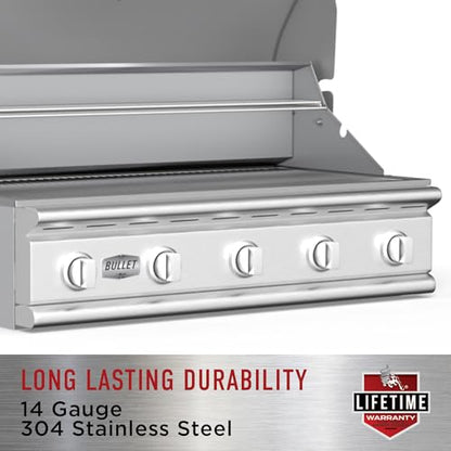 Bull Outdoor Products BBQ 47628 Angus 75,000 BTU Grill Head, LP, 304 Stainless Steel, 4 Burners, 810 sq. Inches, Twin Lights, Rotisserie Kit