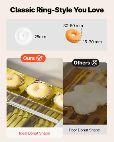 VEVOR Commercial Automatic Donuts Machine, 6 Rows Donuts Making Equipment, 360 pcs/hour Electric High Power Doughnut Maker, Stainless Steel Frying Auto Fryer, with Intelligent Control