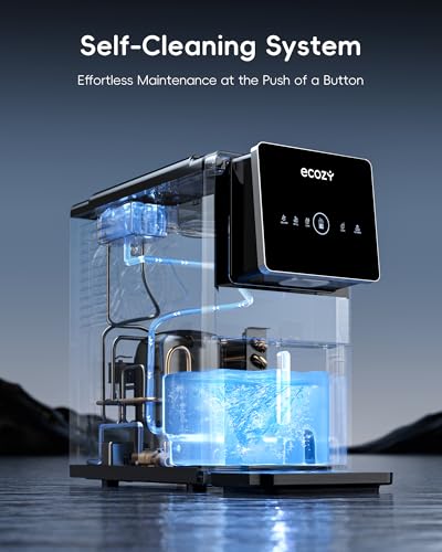 ecozy Nugget Ice Makers Countertop 40lbs Per Day, Touchless Ice Dispenser