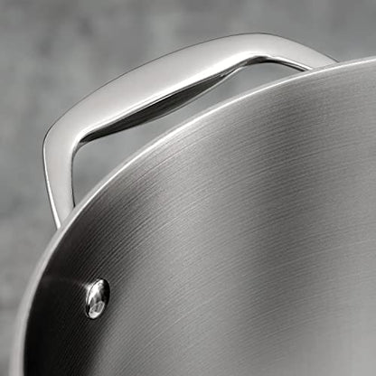 Tramontina Signature Tri-Ply Clad Stainless Steel 3-Quart Braiser Pan with Lid, Induction-Ready, Dishwasher-Safe, NSF-Certified, Made in Brazil
