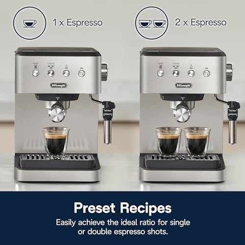 De'Longhi Classic Espresso Machine, Milk Frother, Stainless Steel