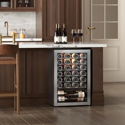 Ca'Lefort 46 Bottle Wine Fridge, 3 LED Countertop Wine Cooler Refrigerator