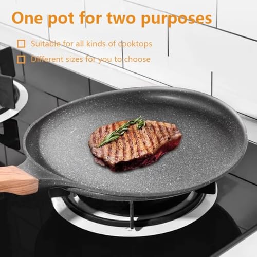 DOTUHAO Nonstick Crepe Pan Set, 5 Piece Set Kitchen Pancake Grill Pan, 8 Inch Granite Coating Flat Skillet Tawa Dosa Tortilla Pans, Pizza Pans, Fry-Pan Compatible with All Stovetops (8 Inch)