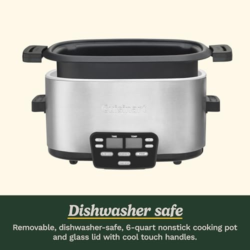 Cuisinart 3-In-1 Cook Central 6-Quart Multi-Cooker: Slow Cooker, Brown/Saute, Steamer, MSC-600 NAS, Silver