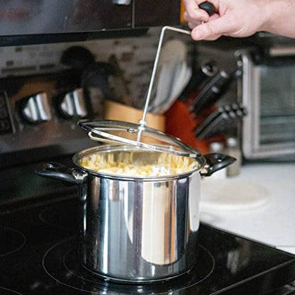 Lehman's Manual Stovetop Popcorn Popper, Stainless Steel Popcorn Maker with Stirring Rod, No Measuring Needed, Doubles as Cooking Pot