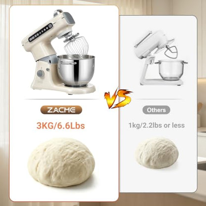 ZACME 8.5QT Commercial Stand Mixer 1000W with Aluminum Die Casting Meets the Standard of NSF/ANSI 8-2023, 11 Speeds Electric Stand Mixer, Tilt-Head Dough Mixer with Bowl, Dough Hook, Whisk and Beater
