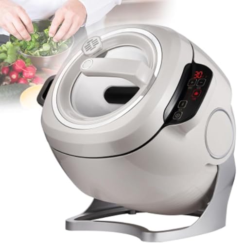 Automatic Cooking Machine,2000W 6L auto Cooking Wok Fried Rice Machine,One-Click Smart Start, Three Speed Adjustable,360 ° Automatic Rotation, for Stir Frying,Stewing,Cooking