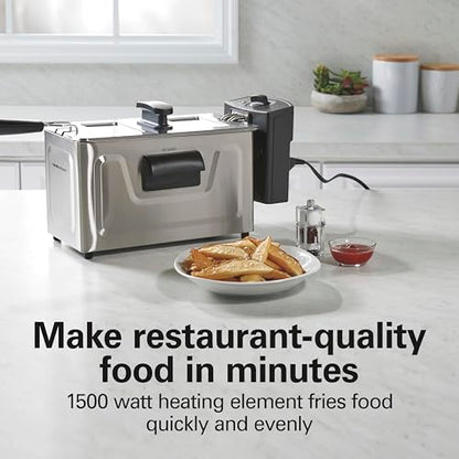 Hamilton Beach 3 Liter Family Style Electric Deep Fryer With Basket