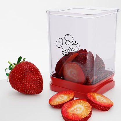 Tewodila Fruit Slicer Cup, Speed Cutter for Strawberry Banana Grape Egg, Stainless Steel Vegetable Cutting Kitchen Gadget, Kitchen Portable Slicing Tool (1 pcs)