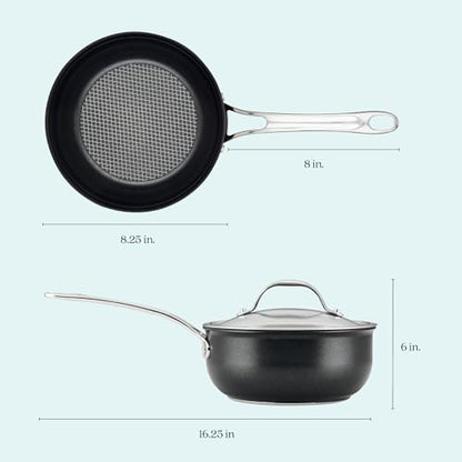 Anolon X - SearTech Nonstick Saucier, Induction Cooktop Compatible (2.4L/2.5qt)