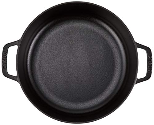 Staub Braiser 40506-542 Saute Pan, Black, 10.2 inches (26 cm), Large, Both Handed, Cast Enameled Pot, Sukiyaki, Induction Compatible