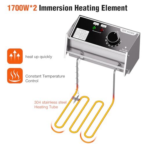 20.7Qt Deep Fryer, 3400W Electric Countertop Deep Fryer with 2 x 6.35 QT Removable Basket Commercial Deep Fryers Frying Machine w/Temperature Control