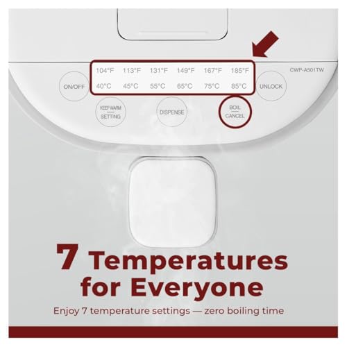 CUCKOO CWP-A501TW | Hot Water Dispenser & Warmer | Auto Dispense & Boil Dry Protection | Insulated Stainless Steel | 5 Liter