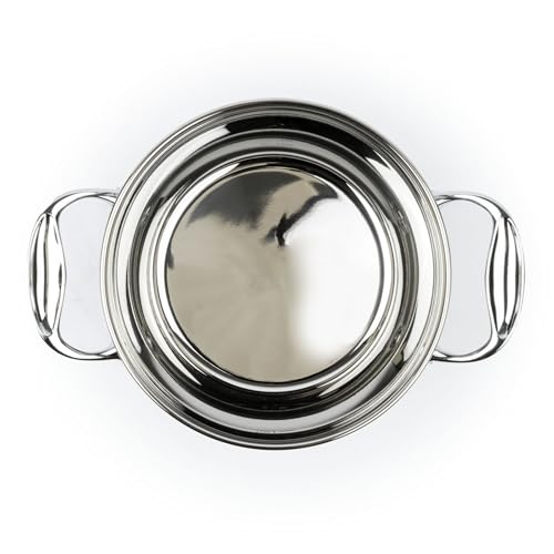 David Burke Splendor Stainless Steel 3-Quart Dutch Oven with Glass Lid, Vented Steam – Side handles, Oven Safe