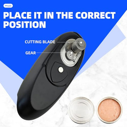 PPLJQS Rechargeable Electric Can Opener, One-Touch, Smooth Edge, USB-C Fast Charge, for Seniors, White