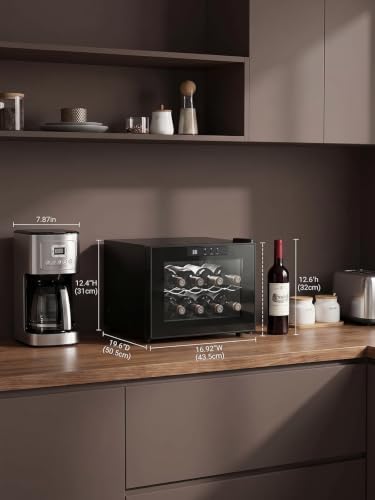 FOHERE 8 Bottles Wine Cooler Refrigerator, Small Wine Fridge Freestanding