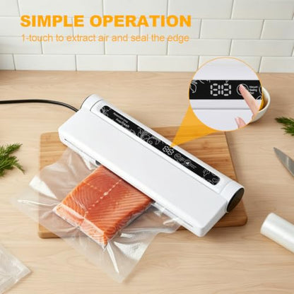 VortecSys Vacuum Sealer Machine, 75KPA Strong Suction for Home Kitchen Use