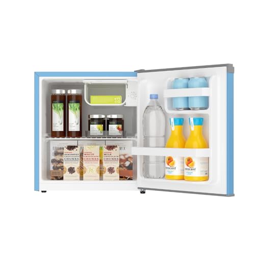 Frigidaire EFR115 Mini Refrigerator - Energy Saving - CFC Free - Slide Out Shelves - Ideal for for Dorm, Office, RV, Garage, Apartment - 1.6 Cubic Feet, Blue
