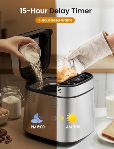 LCKSMAL 2026 Upgraded 2.5LB Bread Maker with Built-in Electronic Scale