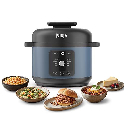 Ninja HyperHeat 9-in-1 Electric Pressure Cooker | 6.5 Qt Multi Cooker with Sear/Sauté, Slow Cooker, Rice Cooker, Sous Vide | 1200W | Fast Cooking, PFAS-Free Pot | Blue Macaron | PC201