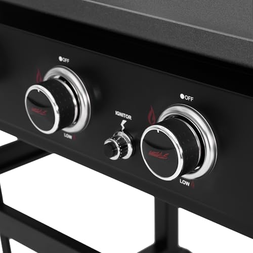 Royal Gourmet GB4000P 4 Burner Propane Gas Griddle with Hard Cover and Foldable Side Tables, 35-Inch Flat Top Grill with 766 Sq. In. Cooking Area for Backyard and Tailgating, Black