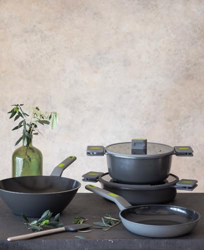 BRA COOKWARE Life Ceramic Nonstick Sauté Pan w/Glass Lid | 11 Inch 2.9 Quart Recycled Aluminum Deep Pan | Dual-Handle Braiser | Ceramic Non-Stick Coating | PFOA Free | All Cooktops & Oven Safe