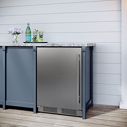 Avallon AFR242SSODLH 24 Inch Wide 5.66 Cu. Ft. Built-In Compact Outdoor Refrigerator with Left Hinge
