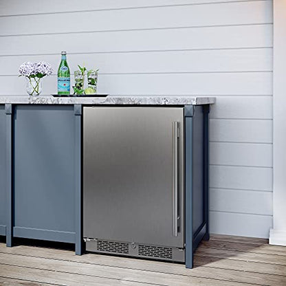 Avallon AFR242SSODLH 24 Inch Wide 5.66 Cu. Ft. Built-In Compact Outdoor Refrigerator with Left Hinge