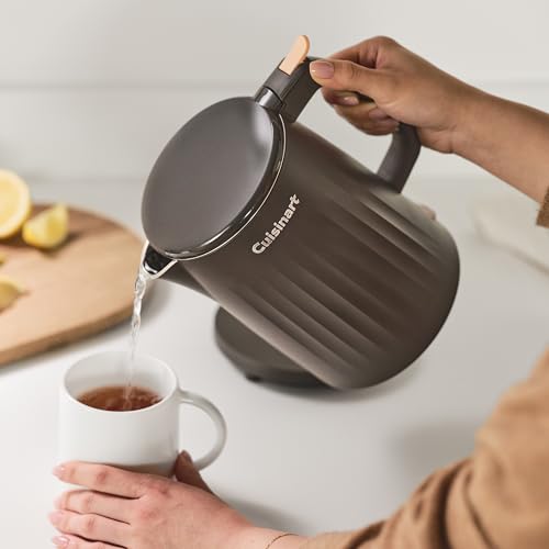 Cuisinart Soho 1-Liter Double Wall Electric Hot Water Kettle, Tea Kettle with Stainless Steel Interior, One Touch Operation to Boil Water for Tea, Hot Cocoa, or Instant Oatmeal, CK-10BK, Black