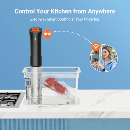 INKBIRD 2.4G WIFI Sous Vide Cooker Bundle with Vacuum Sealer Machine,1000W Sous-Vide Kits, Immersion Circulator for Sous Vide Mahine with 14 Preset Recipes on Thermal Immersion