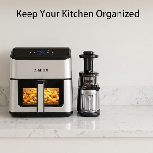 ARINOO 8 Qt Air Fryer Pro with Viewing Window, 8 Presets and Recipe Book