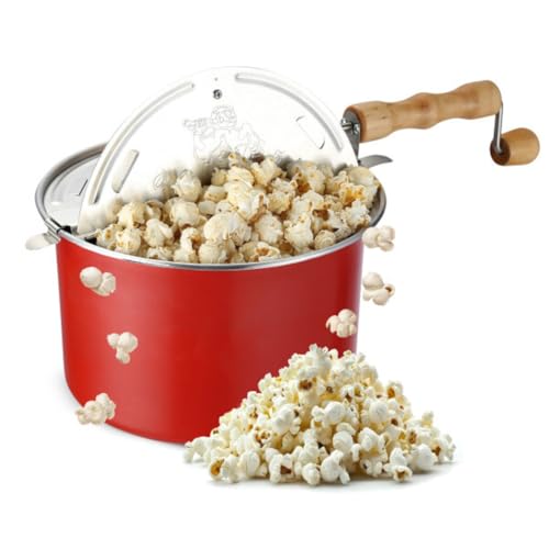 Great Northern Popcorn Stovetop Popcorn Maker, Red, 6.5-Quart