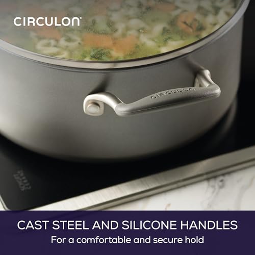 Circulon A1 Series Dishwasher Safe, Induction Ready, Metal Utensil Safe, 5-Quart Dutch Oven with Lid - Graphite