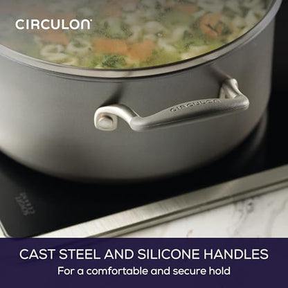 Circulon A1 Series Dishwasher Safe, Induction Ready, Metal Utensil Safe, 5-Quart Dutch Oven with Lid - Graphite