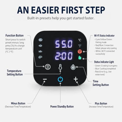 WiFi Sous Vide Cooker, 1100W Immersion Circulator with App Control