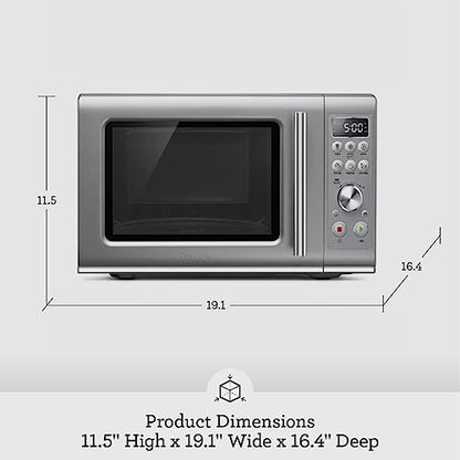Breville BMO650SIL Compact Wave Soft Close Countertop Microwave Oven, Silver
