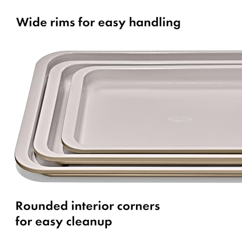 OXO Good Grips Non-Stick Pro Ceramic Coated Metal Bakeware Half Sheet Pan – Biscuit